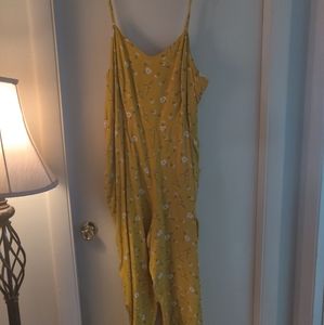 NWT Plus Mustard Floral Jumpsuit